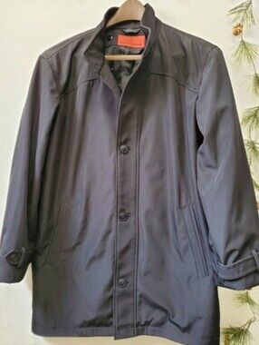 Jean-Paul Germain All-Season Unisex Black Grey  Trench Coat Rain Jacket Car Coat